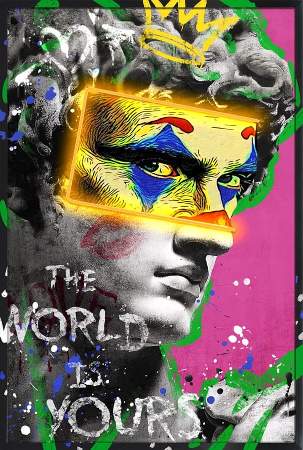 LED obraz na zeď – Antická socha v moderním pop art stylu – 83 x 123 cm - náhled 2