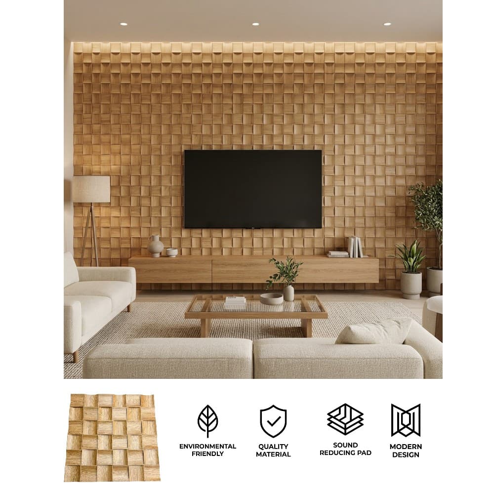 Moderní akustický panel na zeď - 3D obklad do interiéru 60 x 60 cm - ORIN