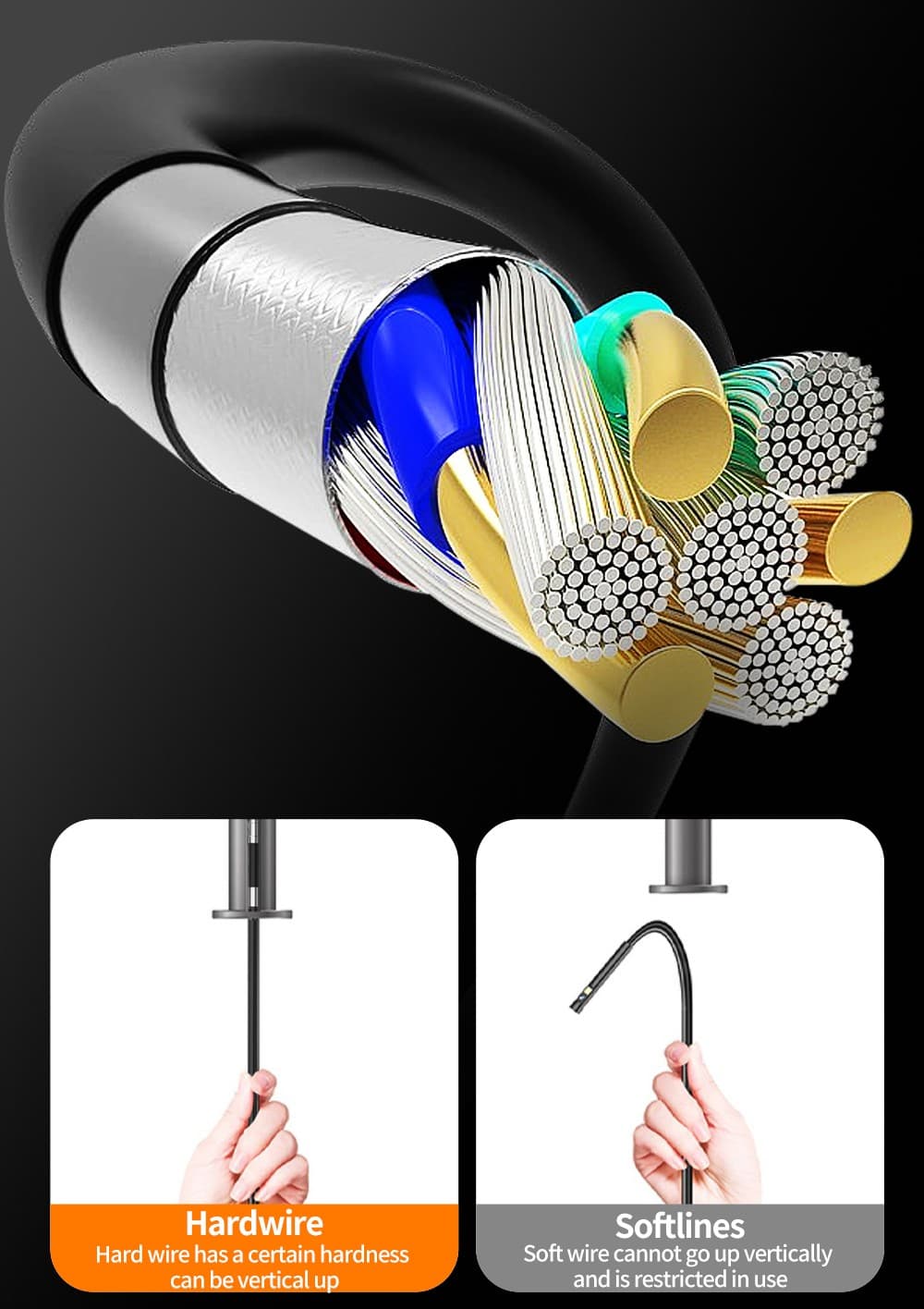 Endoskop 2 kloubový elektricky rotační s HD + auto zaostřování + 5" displej + 6mm kamera s LED + nahrávání na micro SD - náhled 5