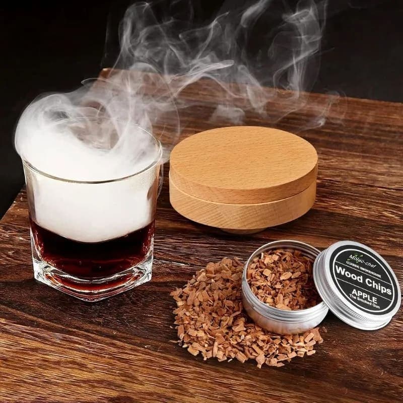 Cocktail Smoker Kit + Sada na uzení s pilinami + Hořák + 4 dřevěné příchutě - náhled 3