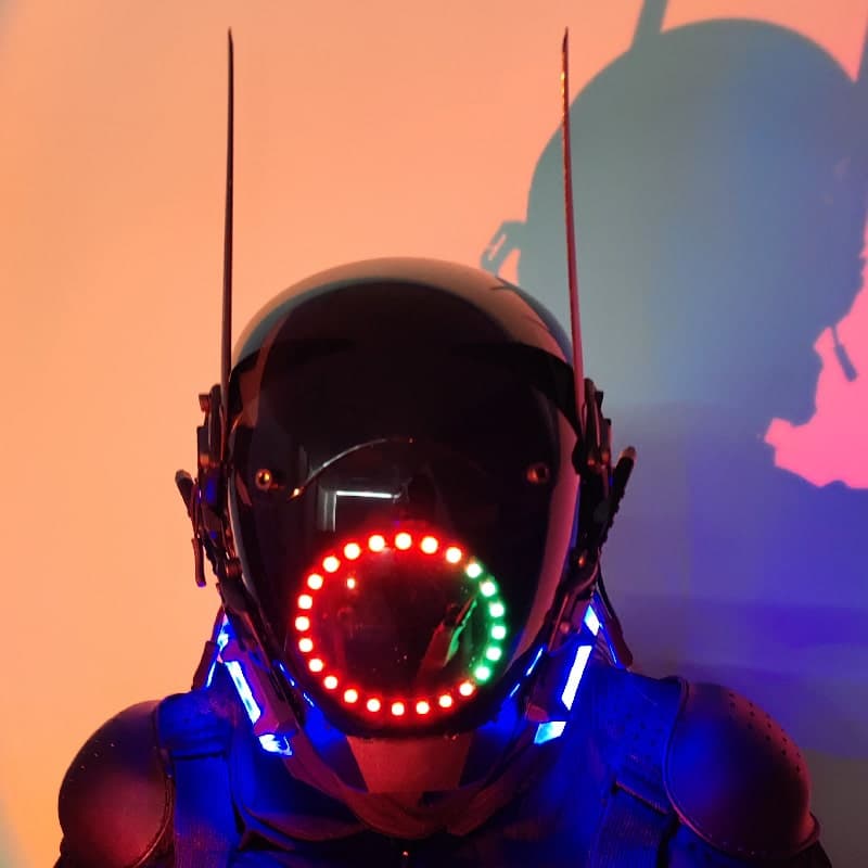 Světelná LED maska - Cyberpunk 5000 RAVE Helma na hlavu - náhled 2