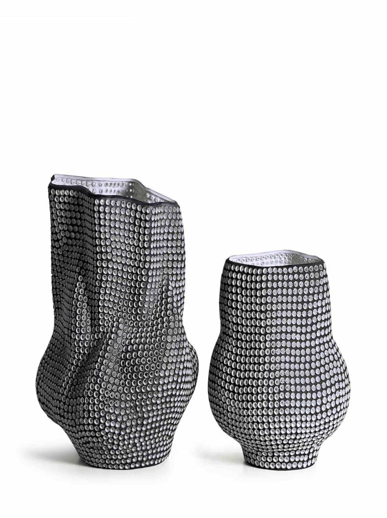 Prémiová porcelánová váza s reliéfním povrchem - Dekorace do bytu 32.5 cm - Elvon - náhled 2