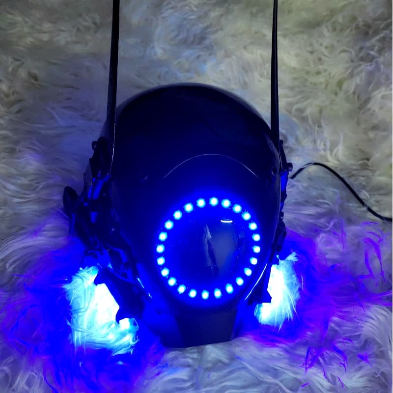 Světelná LED maska - Cyberpunk 5000 RAVE Helma na hlavu - náhled 4