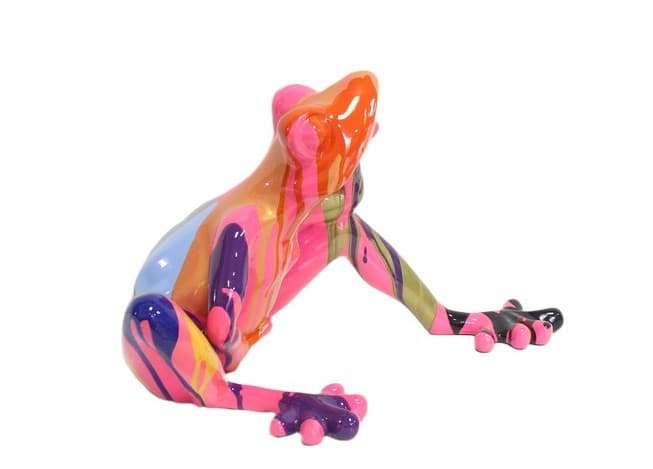 Pop art barevná socha žáby – abstraktní barevná dekorace do pokoje – 43 cm - náhled 4
