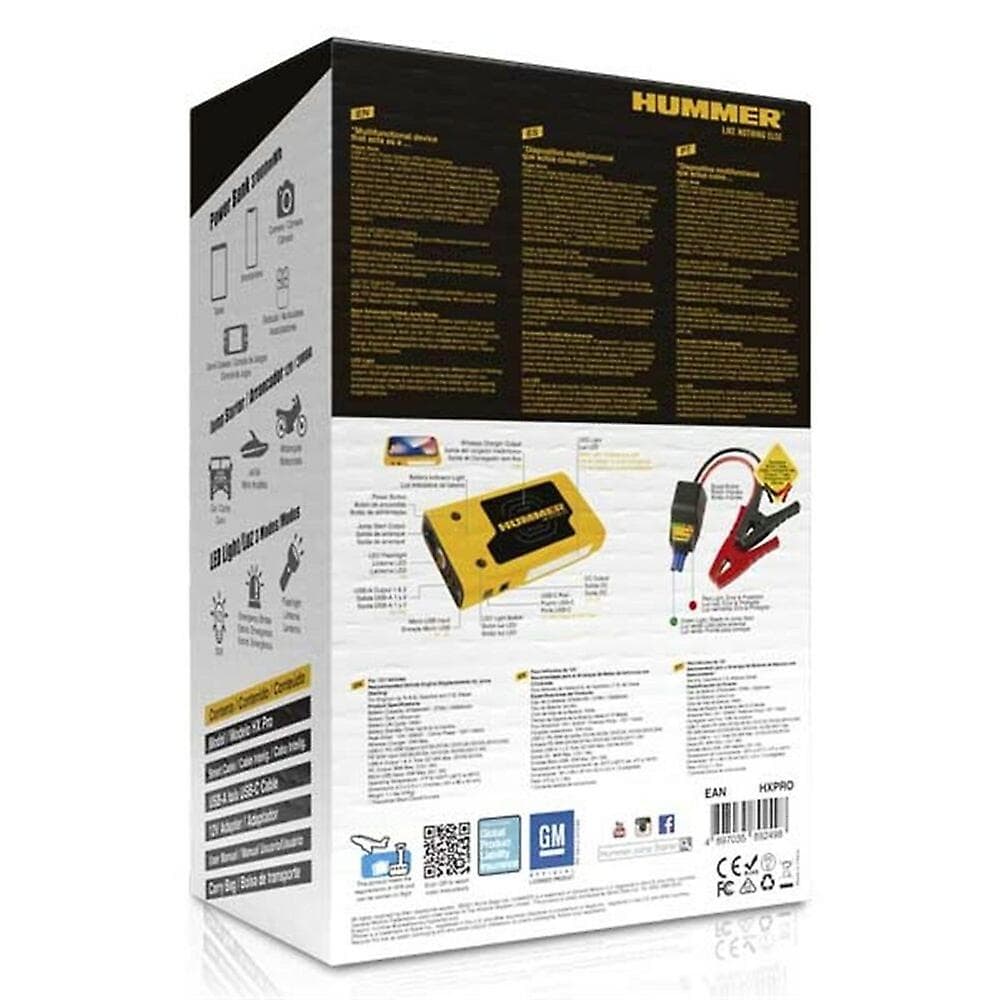 Auto startér do 8.0L + Power bank 45W - Hummer HX Pro s 10000mAh + 2x USB + 1x microUSB + LED světlo - náhled 5