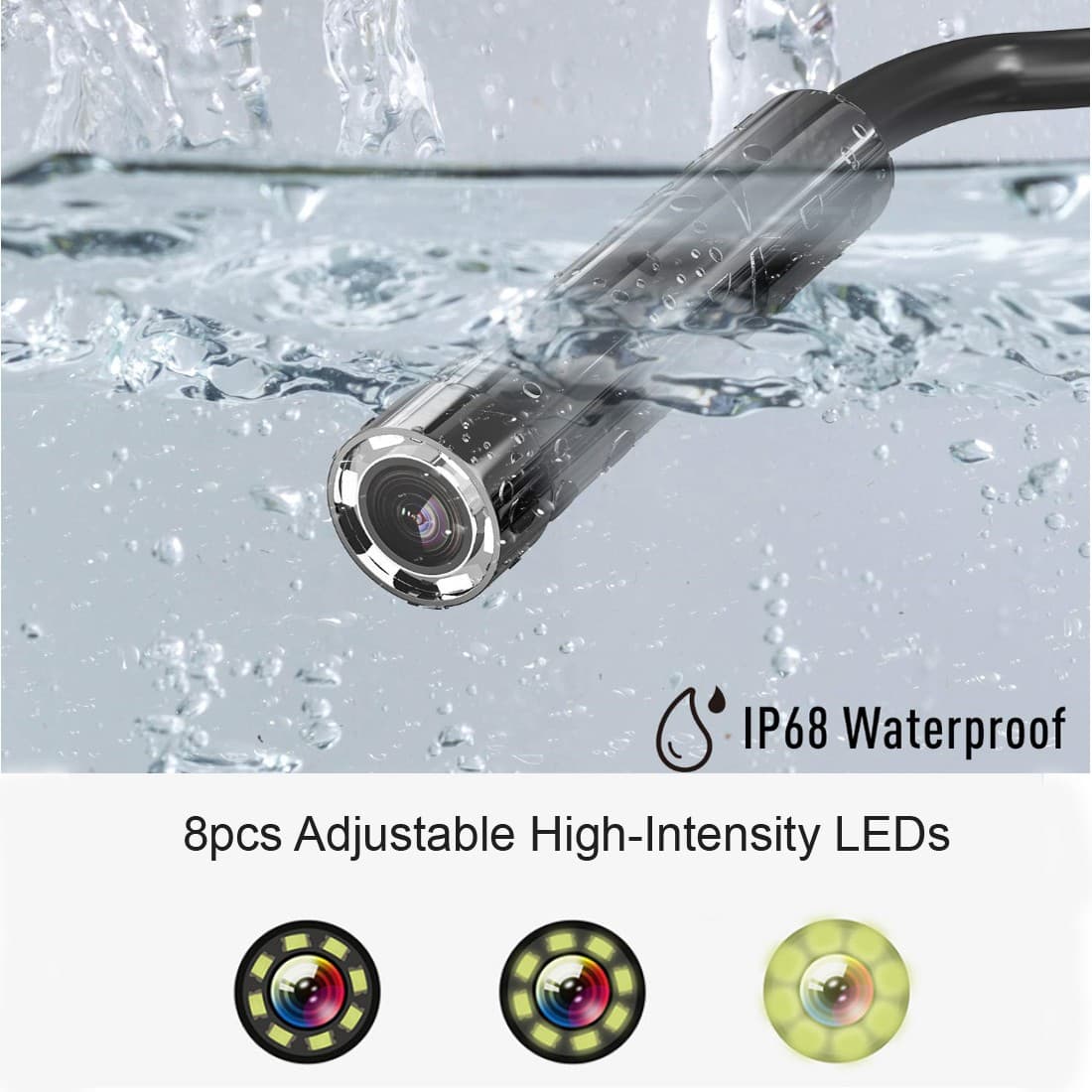Inspekční kamera HD s auto zaostřováním + 5" displej + 9mm kamera s LED s IP68 + nahrávání na micro SD - náhled 5