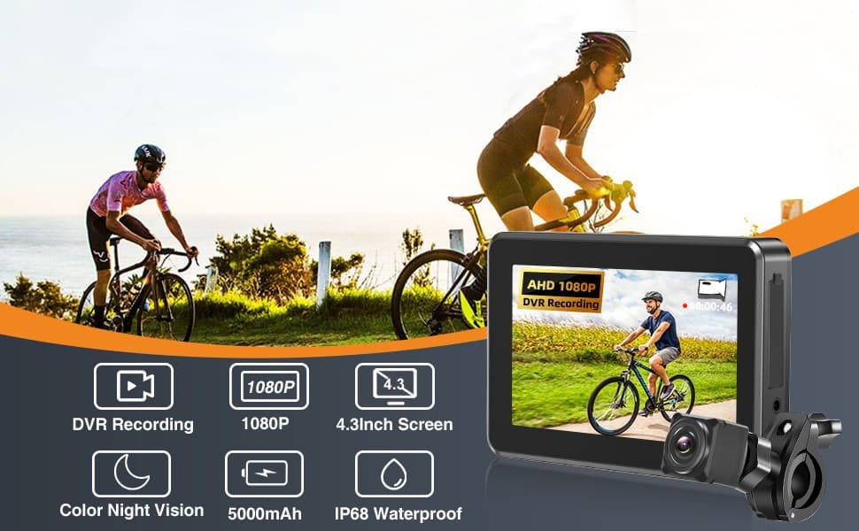 Kamera na kolo zadní SET - FULL HD Kamera + 4,3" Monitor s nahráváním na micro SD - náhled 5
