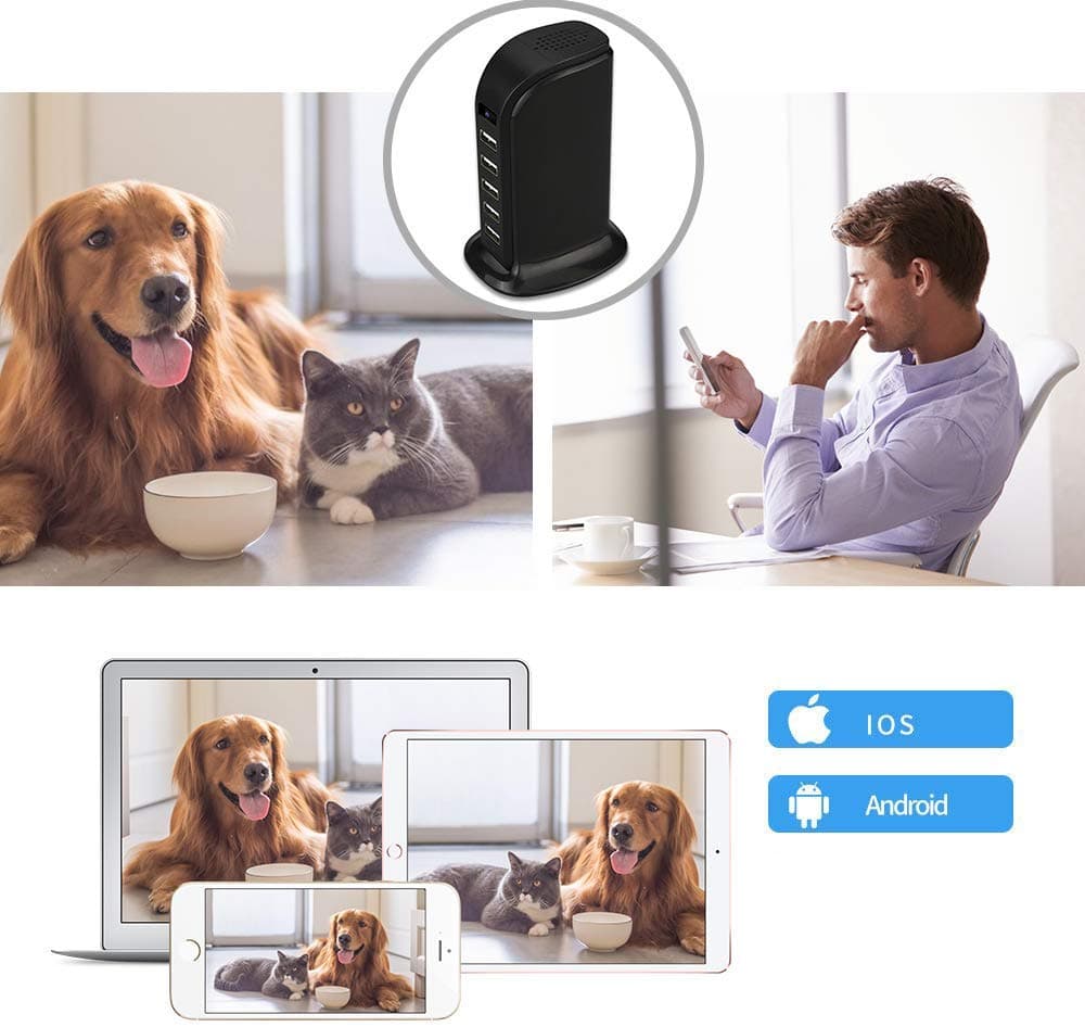 USB napájecí adaptér 5-port s Wi-Fi FULL HD spy kamerou + 16GB paměť - náhled 4
