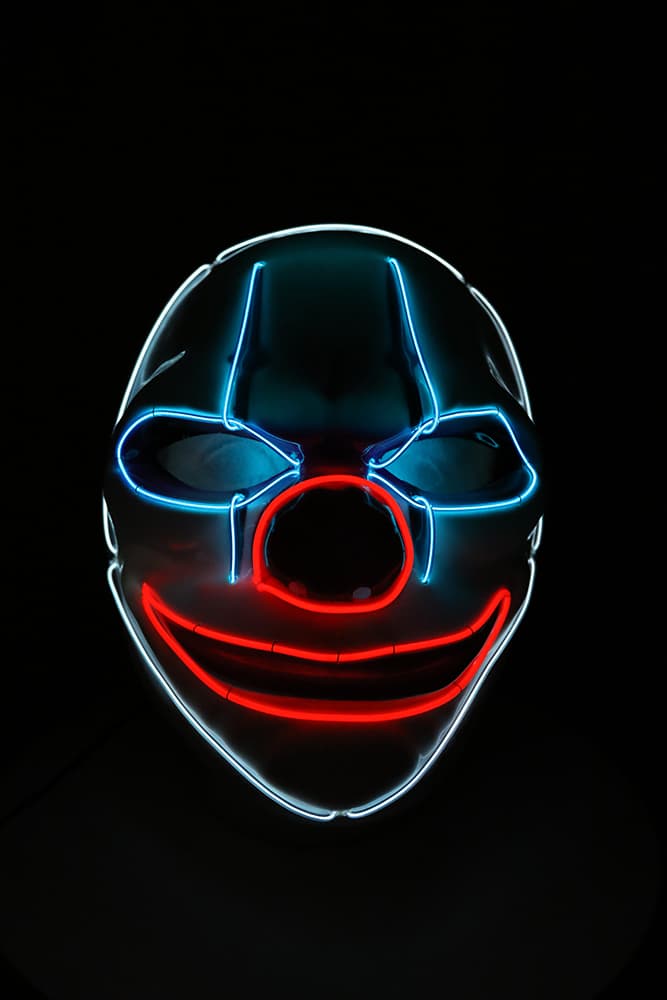 LED svítící masky na obličej - Klaun - náhled 2