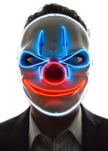 LED svítící masky na obličej - Klaun - náhled 4