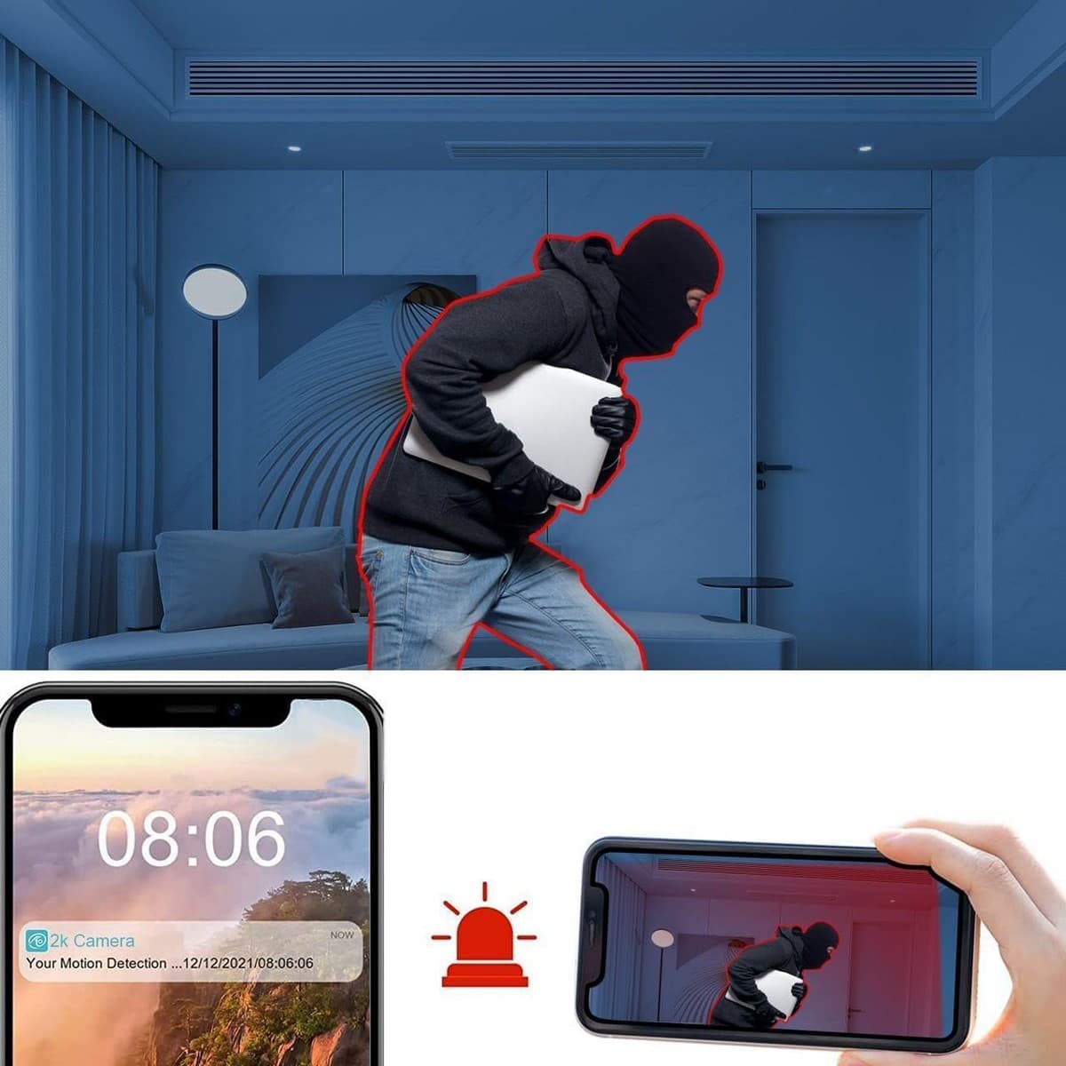 Wifi kamera špionážní 24/7 + FULL HD + 140° úhel + 4x IR LED + PIR detekce pohybu - náhled 4