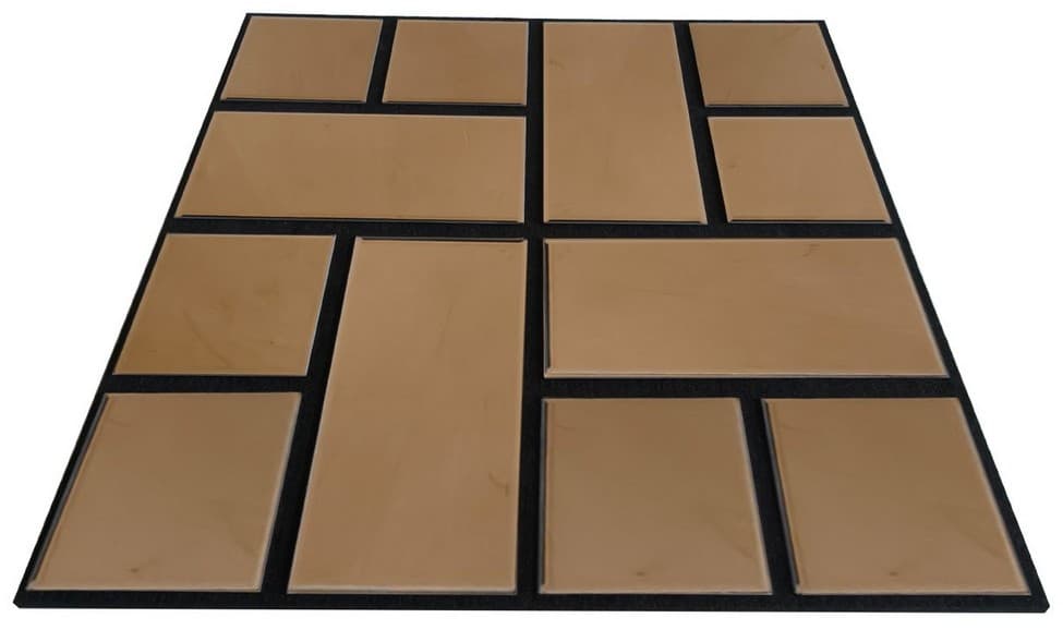 Zrcadlový panel na zeď - moderní akustická zrcadlová stěna 60 x 60 cm - HUSH - náhled 3