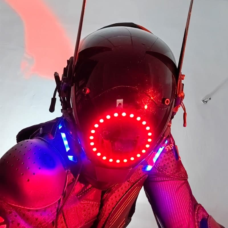 Světelná LED maska - Cyberpunk 5000 RAVE Helma na hlavu - náhled 3
