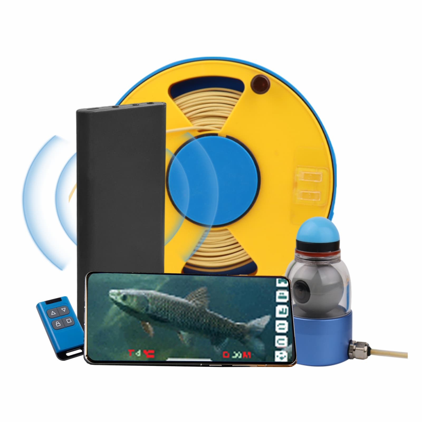 Podvodna rybářská kamera na ryby s Wifi - elektricky rotační s 5" LCD displejem + 30 m kabelem s IP68 - náhled 3