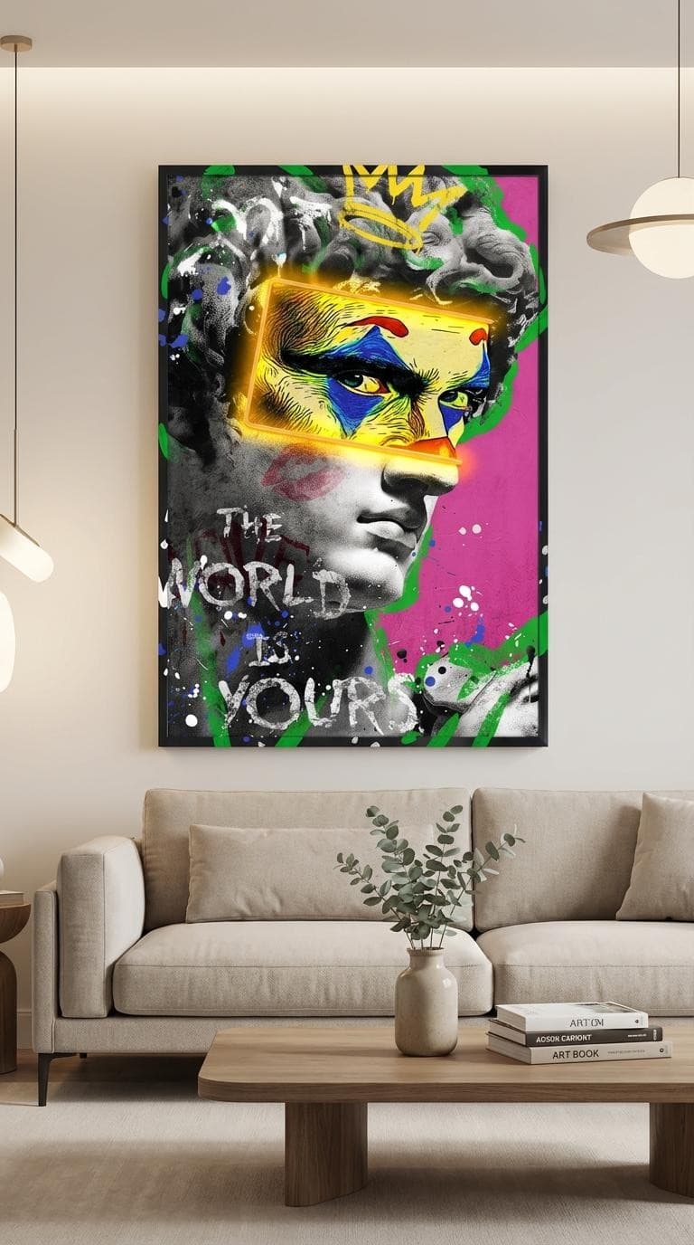 LED obraz na zeď – Antická socha v moderním pop art stylu – 83 x 123 cm - náhled 3