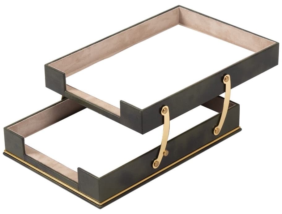 Elegantní kožený set pro manažery z ECO kůže - 10 ks (Černá + Kaki barva) - náhled 3
