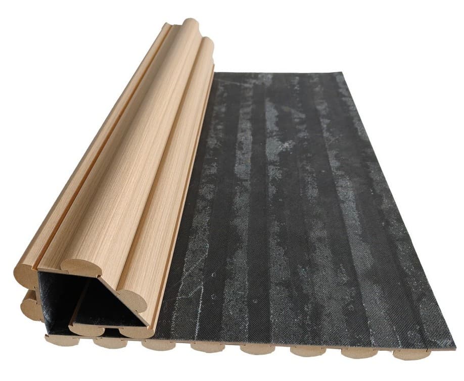Ohebný dřevěný obklad na zeď - rolovací panel na kulaté stěny 270 x 30 cm - WAVO - náhled 2