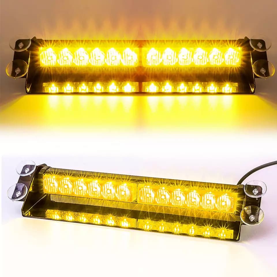 Majáky do auta výstražné 24 LED (48W) - multibarevné 35cm x 2ks s přísavkami - náhled 4