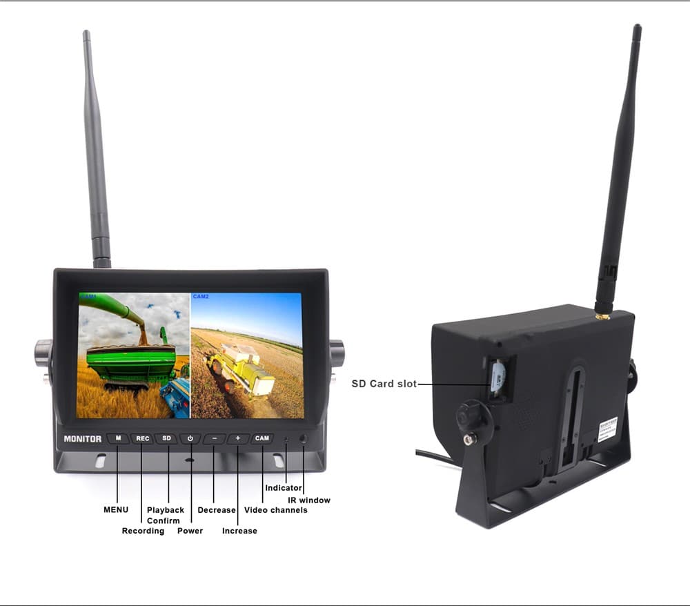 WiFi HD kamerový SET na vysokozdvižný vozík - 7" LCD monitor s nahráváním + 720P HD kamera + 9000 mAh baterie - náhled 2