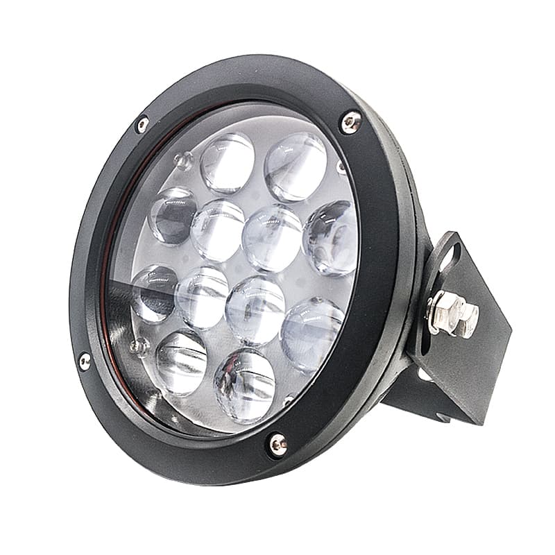 Bezpečnostní světlo kulaté Červené - 60W (12 x 5W) + IP68 krytí vodotěsné - náhled 2