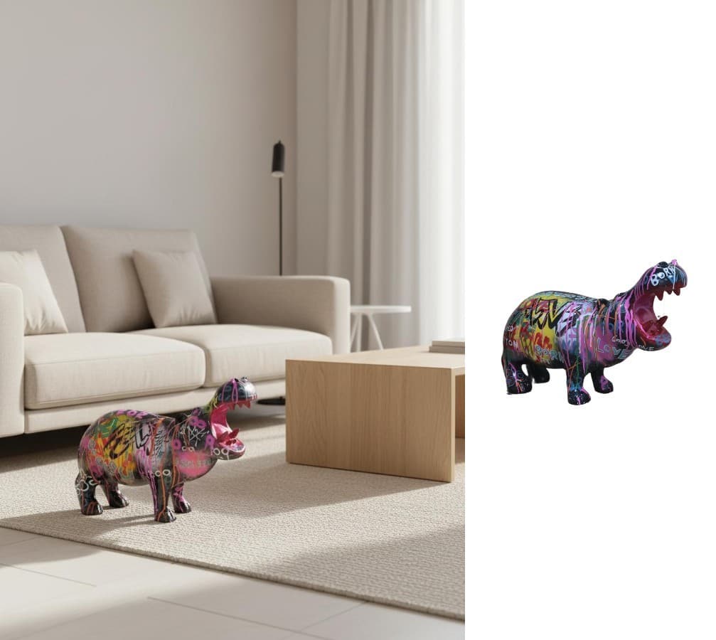 Hroch zvířecí soška – designová pop art dekorace do interiéru - 50 cm