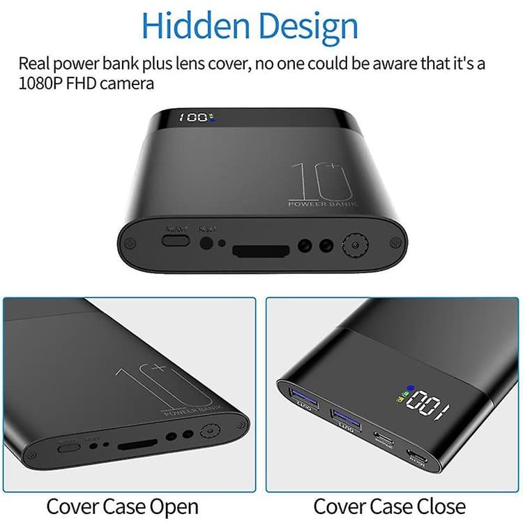 WIFI kamera v Power bance 10000 mAh s 4K rozlišením videa 170° úhel a noční vidění s IR LED - náhled 2