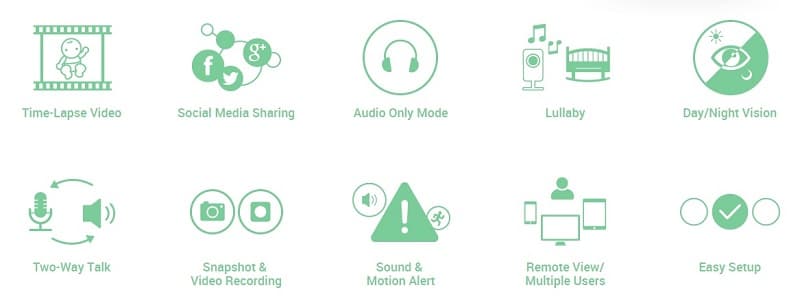 Video baby monitor Gynoii s wifi pro mobil + detekce pohybu - náhled 3