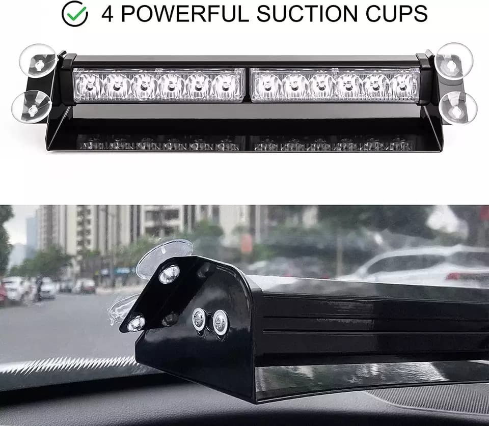 Majáky do auta výstražné 24 LED (48W) - multibarevné 35cm x 2ks s přísavkami - náhled 2