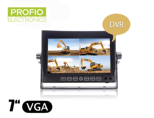 DVR 7 "couvací LCD monitor s možností připojení a nahrávání záznamu ze 4 couvacích kamer