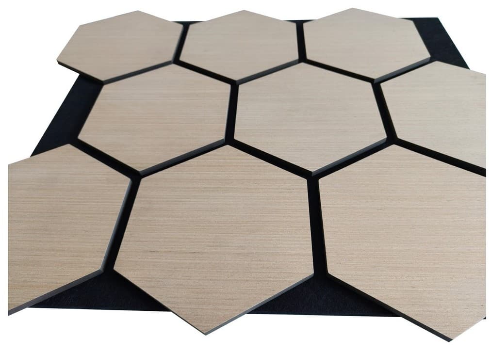 3D dřevěný akustický panel - nástěnný protihlukový obklad 81 x 66 cm - VIRA - náhled 4