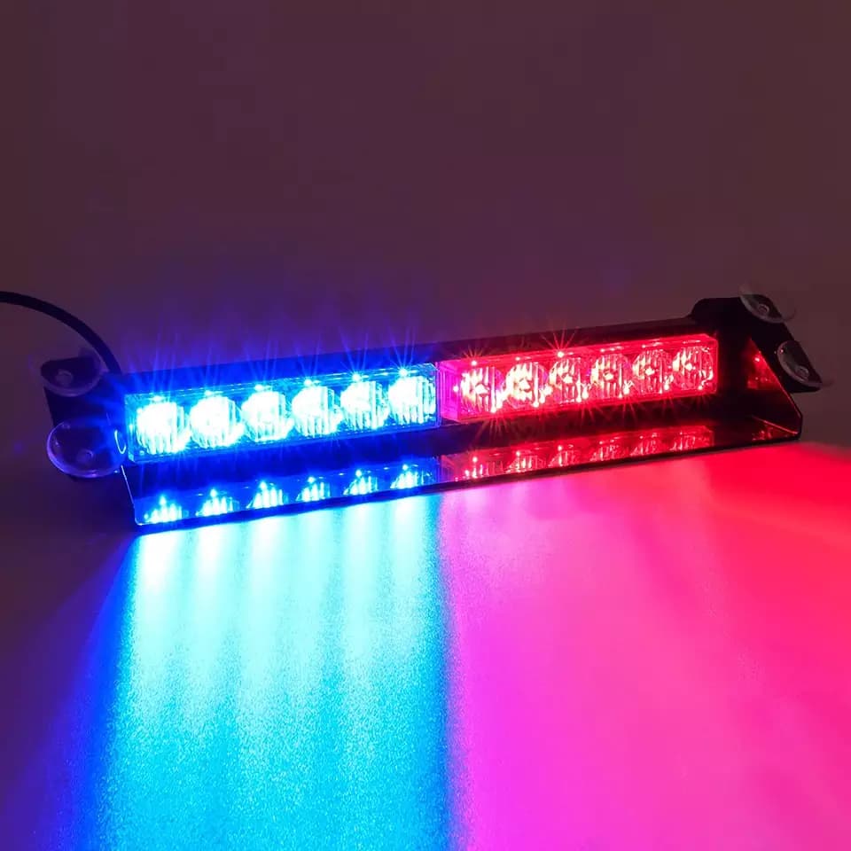 Majáky do auta výstražné 24 LED (48W) - multibarevné 35cm x 2ks s přísavkami - náhled 3