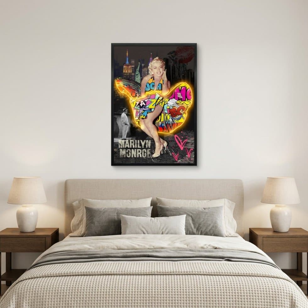 Marilyn Monroe světlící LED obraz – stylový pop art obraz – 83 x 123 cm - náhled 3